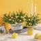 Lemon Mason Jars Centerpiece for Table, Wood Tray with 3 Painted Jars, Dining Coffee Table Centerpiece For Kitchen, Living Room, Spring Mason Jar Decor with Lemon
